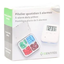 Pilulier journalier électronique 5 alarmes Identités