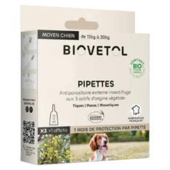 Pipette antiparasitaire chien Biovetol Bio
