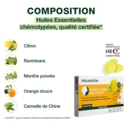 Pranarom Aromaforce Pastilles gorge miel citron