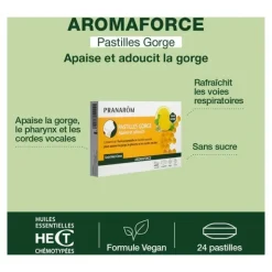 Pranarom Aromaforce Pastilles gorge miel citron