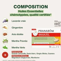 Pranarom Aromalgic Maux de tête comprimés