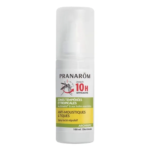 Pranarom Aromapic Spray lacté répulsif anti moustiques et tiques