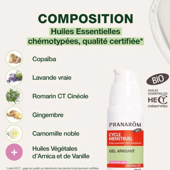 Pranarom Gel apaisant cycle menstruel Bio