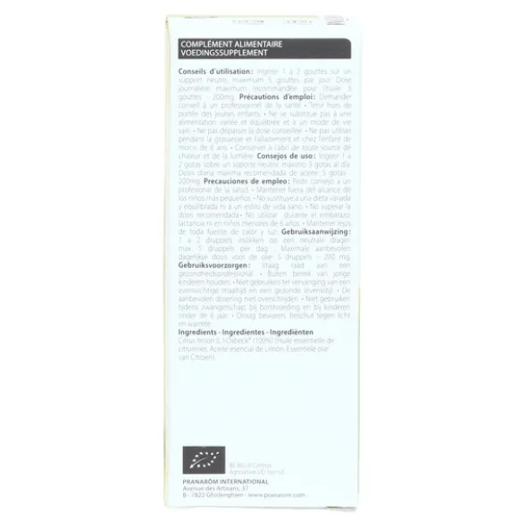 Pranarom huile essentielle Citronnier Bio