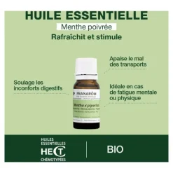 Pranarom huile essentielle de Menthe poivrée Bio