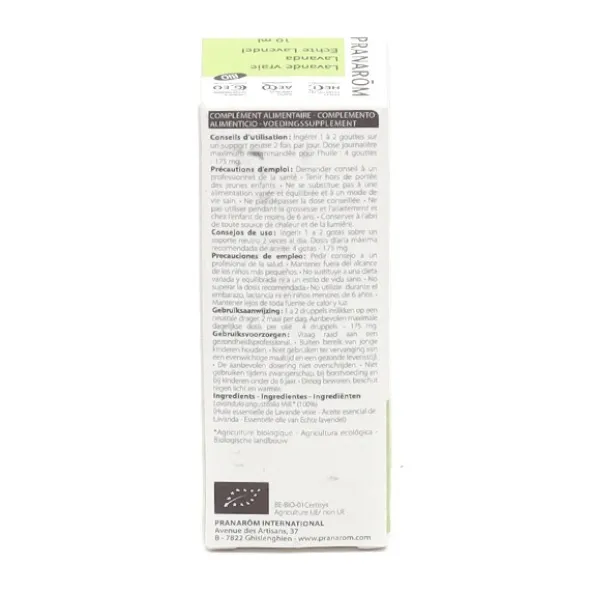 Pranarom huile essentielle de Lavande vraie bio