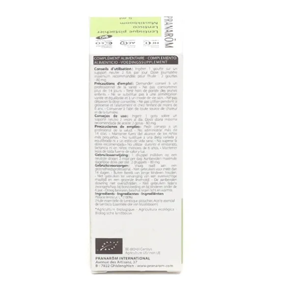 Pranarom Huile essentielle Lentisque pistachier Bio