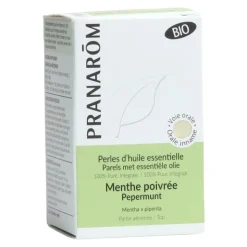 Pranarom Perles d'huile essentielle de Menthe poivrée Bio capsules
