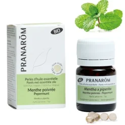 Pranarom Perles d'huile essentielle de Menthe poivrée Bio capsules