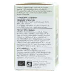 Pranarom Perles d'huile essentielle de Menthe poivrée Bio capsules