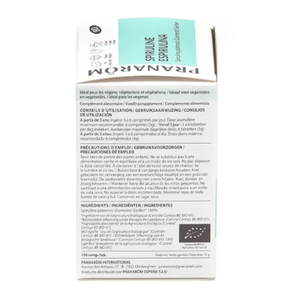 Pranarom spiruline Bio comprimés