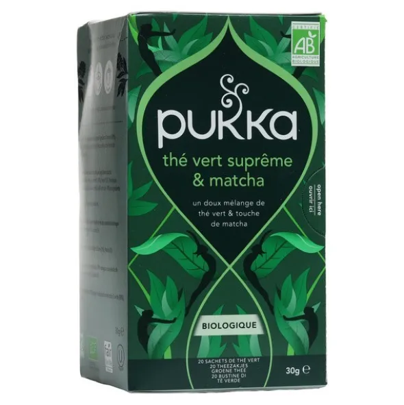Pukka thé vert suprême et matcha biologique sachets
