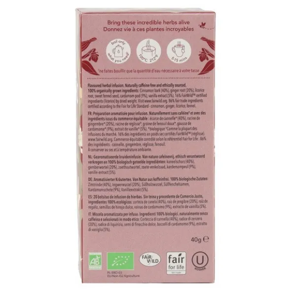 Pukka tisane chaï à la vanille biologique sachets