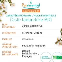 Puressentiel Huile essentielle Ciste Ladanifère Bio