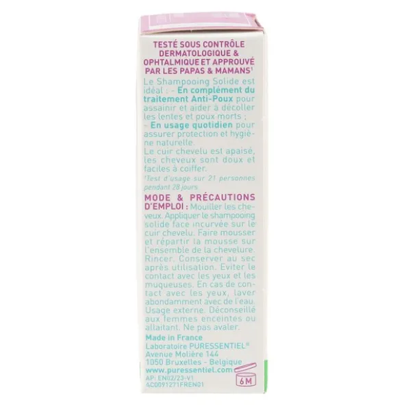 Puressentiel Pouxdoux Shampooing solide quotidien Bio