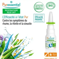 Puressentiel Respiratoire spray nasal décongestionnant Bio