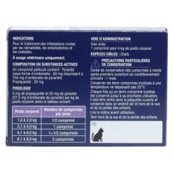 Pyrantel Praziquantel Viatris vermifuge chat
