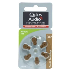 Quies Audio piles auditives Zinc Air 312