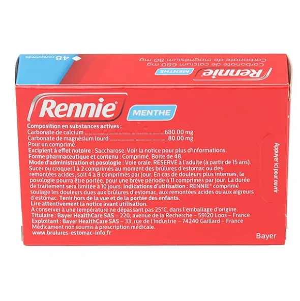 Rennie menthe comprimé à croquer