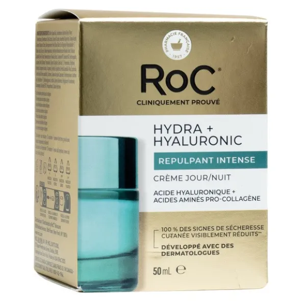 Roc Hydra+ Hyaluronic crème jour nuit Repulpant Intense