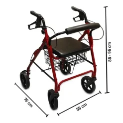 Rollator 4 roues assise et dossier