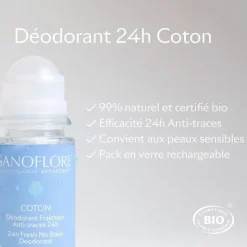 Sanoflore Déodorant Coton 24H bio roll on