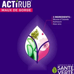 Santé Verte Actirub Maux de gorge pastilles