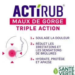 Santé Verte Actirub Maux de gorge pastilles