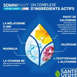 Santé Verte Somniphyt Total nuit mélatonine 1mg comprimés