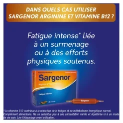 Sargenor Arginine et Vitamine B12 ampoules
