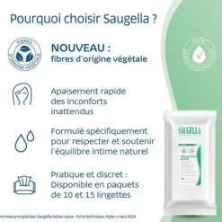 Saugella Lingettes intimes antiseptiques nettoyantes