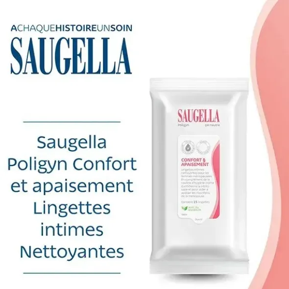 Saugella Poligyn lingettes intimes