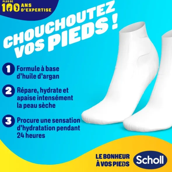Scholl Masque pieds nutrition à l'huile d'argan