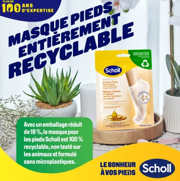 Scholl Masque pieds nutrition à l'huile d'argan