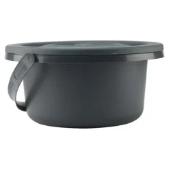 Seau hygiènique gris avec couvercle