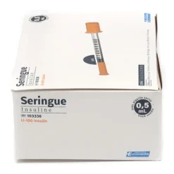 Seringue à insuline avec aiguille 29 G x 100