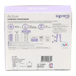 Sigvaris Active Confort Fraîcheur Chaussettes de Contention Homme Classe 2