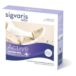 Sigvaris Active Coton bio chaussettes de contention Homme classe 2