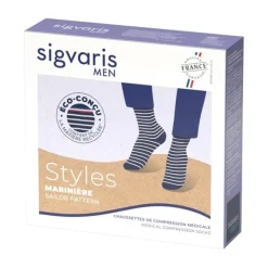 Sigvaris Styles Marinière Chaussettes de contention homme classe 2