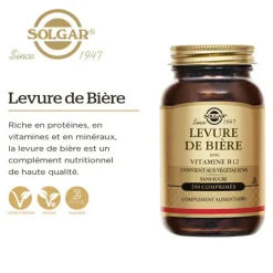 Solgar Levure de bière avec vitamine B12 comprimés