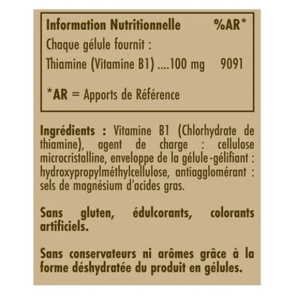 Solgar Vitamine B1 100 mg gélules