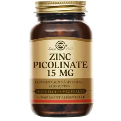 Solgar zinc picolinate 15 mg gélules