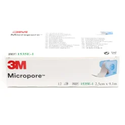 Solventum Micropore sparadrap blanc 2,5 cm x 9,14 m