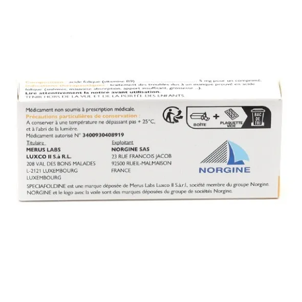 Spéciafoldine 5 mg comprimé