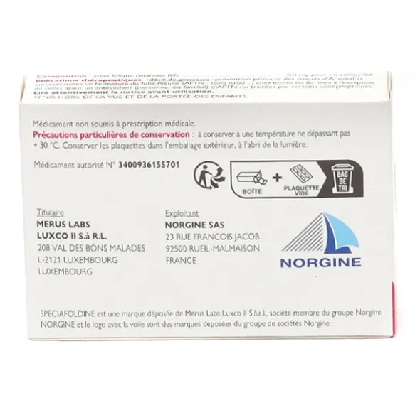 Spéciafoldine 0,4 mg comprimés
