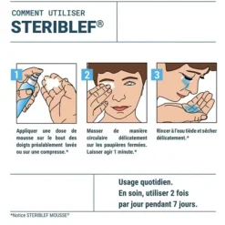 Steriblef mousse nettoyante hygiène paupières
