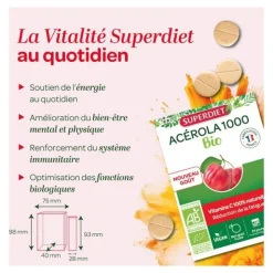 Super Diet acérola 1000 Bio comprimés à croquer