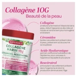 Super Diet Collagène marin 10 g Anti âge et beauté de la peau poudre