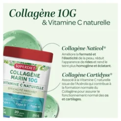Super Diet Collagène marin 10 g + Vitamine C poudre
