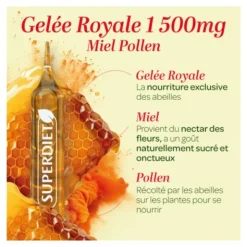 Super Diet Gelée royale 1500 mg bio ampoules